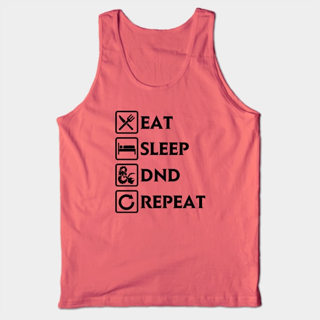 Eat Sleep DND Repeat Tank Top by OfficialTeeDreams